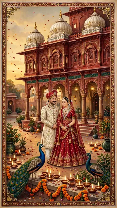 Royal Rajasthani invitation card set